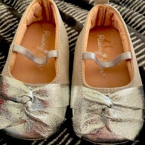Rising star silver fancy baby girl shoes